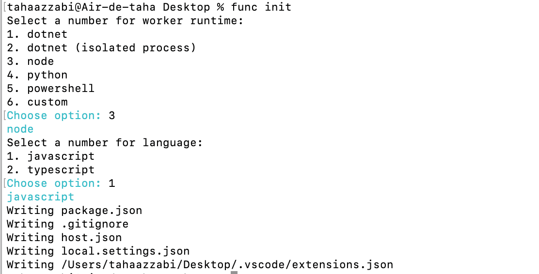 Creating and running Azure Functions locally with Node.js and JavaScript